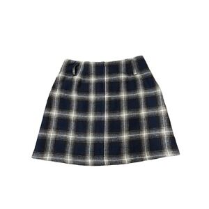 90's y2k Exact Change Jr Sz 7 Plaid Micro Skirt Wool Blend Grunge Preppy Twee